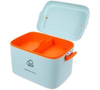 VILLCASE Botiquín de Primeros Auxilios de Doble Capa Pequeño Estuche Portátil para Medicamentos Color Azul Claro y Naranja Organizador de Medicamentos para Hogar y Viaje Cierre Seguro y