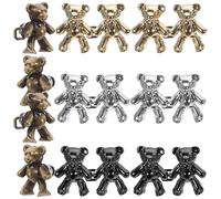 VILLCASE Botones Ajustables para Pantalones Vaqueros, 8 Pares Diseño de Oso, Hebillas Metálicas para Cintura, Clip Decorativo para Jeans, Tamaño 40mm X 27mm, Colores Surtidos, Accesorio