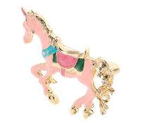 VILLCASE Broche Chino Forma de Caballo Esmaltado Rosa Accesorio de Metal Duradero Cierre Seguro para Suéter Bufanda y Fiesta Broche Conmemorativo del Año Chino 2026