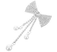 VILLCASE Broche de Lazo Perlas y Gemas de Imitación, Imperdible para Ropa, Pin para Sombreros, Accesorio Elegante para Vestido de Noche y Joyas de Fiesta para Mujer