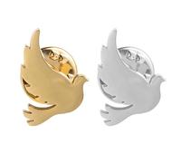 VILLCASE Broche de Solapa de Ave de la Paz 2 Piezas Dorado y Plateado de Aleación Metálica Símbolo de Justicia para Mujer Joyería Retro para Uso Diario y Eventos Benéficos