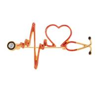 VILLCASE Broche Insignia Decorativa de Estetoscopio Ramillete en Forma de Corazón, Pin Médico para Uso Diario y Cosplay
