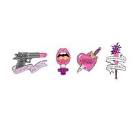 VILLCASE Broches de Aleación Creativos para Mujer Set de 4 Piezas Diseño de Labios y Labios Mordidos Broches Delicados y Ligeros para Decoración de Ropa Mochilas y Bufandas