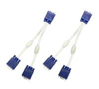 VILLCASE Cable Adaptador de Vídeo Vga Divisor Macho a Doble Salida Hembra, Cable Flexible y Grueso de Cobre Abs, 2 Unidades para Monitor y TV