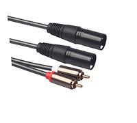 VILLCASE Cable de Audio Dual Xlr Macho Conectores de Adaptador de Señal para de Auriculares Compatible con Sistemas de Sonido y Electrónicos Negro