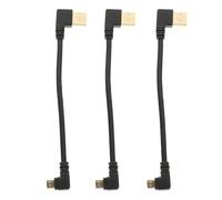 VILLCASE Cable para Transferencia de Datos de 3 Piezas de Ángulo Recto USB Conector de Aleación de Zinc Chapado en Oro y Goma y Conexión Estable en Uso Profesional