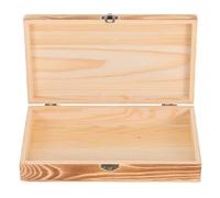 VILLCASE Caja De Almacenamiento De Madera Rústica Rectangular Con Tapa Abatible Para Guardar Recuerdos Tarjetas De Recetas Bíblicas y Joyas Organizador Hogar Oficina