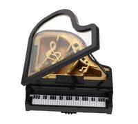 VILLCASE Caja de Música Retro en Forma de Piano Negro, sin Pilas, Adorno Decorativo Artesanal Adecuado para Obsequio de Cumpleaños o Escritorio