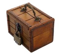 VILLCASE Caja Decorativa de Madera Vintage con Cerradura de Combinación de 3 Dígitos Pequeño Cofre del Tesoro de Madera Maciza para Joyas Caja Antigua Adecuado para Almacenamiento y