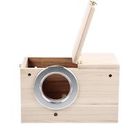 VILLCASE Caja Nido para Pájaros de Jardín en Madera de Paulownia 12x12x19.5 Cm Apertura Lateral Aleatoria, Accesorio para Periquitos, Agapornis y Aves Pequeñas, Suministros para Cría