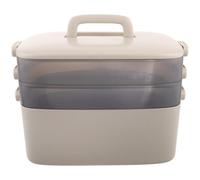 VILLCASE Caja Organizadora de Medicamentos Transparente de Plástico, 3 Niveles, Portátil y Dividida, para Almacenamiento Doméstico Viaje, Estuche Multiusos para Primeros Auxilios, Botiquín