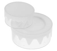 VILLCASE Caja Organizadora Transparente para Manualidades Forma de Pastel Doble Capa en Pp para Niñas, Adecuado para Escritorio y Cumpleaños, Fomenta Creatividad y Organización