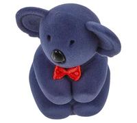 VILLCASE Caja para Anillos de Boda Pequeña de Terciopelo Azul Diseño de Koala, Estuche para Compromiso y Organizador de Joyas para Obsequio Romántico