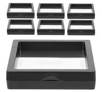 VILLCASE Caja para Marco Flotante para Joyas 3D Soporte para Marco Flotante Película PE Transparente Estuche Exhibidor de 12 Unidades 9X9X2 CM Protección contra Oxígeno para Anillos y
