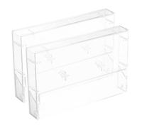 VILLCASE Caja Transparente para Almacenamiento de Cintas de Casete 2 Piezas, Estuche Rígido de Plástico de 1,7 Cm Grosor, Organizador Compacto para Casetes de Audio y Viaje