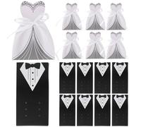 VILLCASE Cajas de Dulces para Regalos de Boda 100 Piezas Caja de Cartón Novios 50 Novios 50 Novias Decoración para Fiesta Detalle Boda Embalaje Práctico