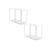 VILLCASE Cajas Organizadoras Transparentes Para Pinceles De Maquillaje 2 Piezas, Acrílico Resistente, Tamaño Mediano, Para Uso Doméstico En Tocador, Portalápices Multifuncional