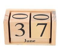 VILLCASE Calendario de Sobremesa Perpetuo de Madera Reutilizable Estilo Europeo para Oficina y Hogar Bloques Decorativos Prácticos y Elegantes