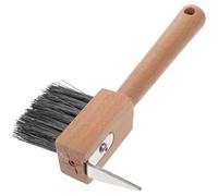 VILLCASE Cepillo de Herradura para Ganado y Camellos Mango de Madera, Acero Inoxidable y Plástico, Fácil de Almacenar y Que No Lastima las Manos