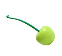 VILLCASE Cepillo de Limpieza de Inodoro Mango Largo Antideslizante y Diseño Original de Cereza Verde, Juego de Cepillo y Soporte de Plástico para Baño