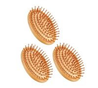 VILLCASE Cepillo Masajeador Cuero Cabelludo de Bambú Natural Set de 3 Piezas Antiestático y Portátil Peine Exfoliante para Masaje Suave y Desenredante Adecuado para Uso Diario Casa