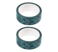 VILLCASE Cinta Adhesiva de Papel Decorativa Estampado de Escamas de Pescado, 2 Rollos Creativos para Manualidades Diy, Cintas Washi Adhesivas para Decoración y Bricolaje, Color Aleatorio