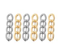 VILLCASE Clip Ajustador de Cintura para Pantalones y Faldas Mujer, Broche Metálico Decorativo de Aleación de Zinc, Color Dorado y Plateado, Pack 6 Unidades para Ajustar y Apretar la