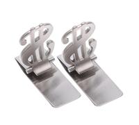 VILLCASE Clip Metálico para Cheques y Billetes de Acero Inoxidable Mini Pinza de Metal Plateada Resistente Oxidación Paquete de 2 Unidades Adecuado para Organizar Tarjetas y Documentos