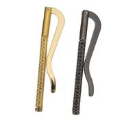 VILLCASE Clip para Billetes Plegable Metálico de Resorte para Hombre, Set 2 Piezas Oro y Negro, Accesorio Resistente Antioxidante para Cartera y Monedero, Tamaño 75 Mm, Uso Diario