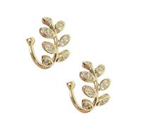 VILLCASE Clip para Orejas sin Perforaciones Delicados y Elegantes Adornos para Orejas Ajustables para Huesos para Uso Diario y Eventos Especiales Color Dorado