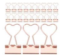 VILLCASE Clips Metálicos para Documentos A4, 36 Piezas Diseño Plano y Corazón, Organización Múltiple y Funcionamiento Suave para Oficina Móvil y Escritorio