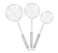 VILLCASE Colador de Cocina Acero Inoxidable 3piezas Multifuncional y Resistente para Freír y Escurrir Pasta Filtro Fino y Mango Cómodo
