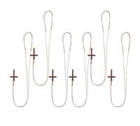 VILLCASE Collar Colgante de Cruz de Madera Natural 6 Piezas Cadena Ligera y Cómoda Accesorio Religioso Versátil para Espejo Retrovisor de Coche Obsequio de Navidad y Bautismo