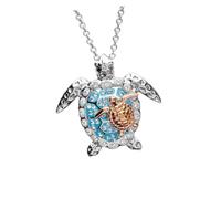 VILLCASE Collar Colgante de Tortuga Marina Aleación Dorada Cadena Decorativa Delicada para Fiestas y Playa Accesorio Creativo y Ligero para Mujer