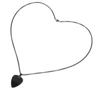 VILLCASE Collar de Acero Inoxidable Colgante Púa de Guitarra en Forma de Corazón Color Negro Cadena para Clavícula Unisex Joyería de Moda para Hombre y Mujer Accesorio Musical Elegante