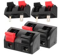 VILLCASE Conectores de Terminales de Cables para Altavoces Estéreo de 2 Vías, 4 Piezas, Diseño de Resorte Liberación Rápida y Material Plástico y Metal para Proyectos DIY y Sistemas