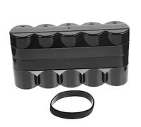 VILLCASE Contenedor Rígido para Película Negro 5 Compartimentos y Banda De Silicona, Estuche para Guardar Carretes De Cámara, Protección contra Golpes para Uso En Fotografía y Cine