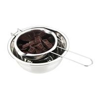 VILLCASE Crisol de Acero Inoxidable 400ml Doble Pico Vertedor para Derretir Chocolate y Mantequilla, Adecuado para Baño María en Cocina Profesional