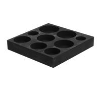 VILLCASE Crisol de Grafito Negro 9 Orificios para Fundición de Metales Preciosos y Plata, Molde Resistente a Altas Temperaturas Lubricación Mejorada para Talleres de Moldeado