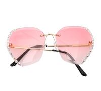 VILLCASE Cristales Gafas de Sol de Moda para Mujer sin Montura | Metal y Plástico, Diseño Creativo Ligero, Cómodas Almohadillas Nasales, Uso Diario y Playa