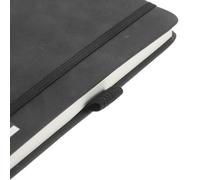 VILLCASE Cuaderno A6 Música con Diseño de Piano, Tapa de Cuero Sintético Negro, Papel Pentagrama para Partituras, Cuaderno Portátil para Músicos, Estudiantes y Oficina