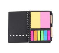 VILLCASE Cuaderno Espiral para Planificar y Escribir Negro con Papel y Pet, Libreta de Notas con Bolígrafo en Sala de Estar o Estudio