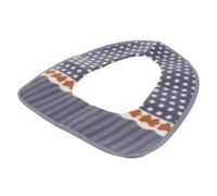 VILLCASE Cubierta Calefactable para Asiento de Inodoro Gris Azul Almohadilla Adhesiva con Cintas de Gancho y Bucle Funda Lavable para Baño