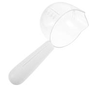 VILLCASE Cuchara Porta Comida para Mascotas de Color Claro con Clip Integrado, Pequeña y Transparente Escala Medidora, Pala Dosificadora Reutilizable para Comida Húmeda de Perros y Gatos,