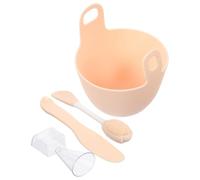 VILLCASE Cuenco para Mascarillas Faciales de Silicona Amarillo, Set de 4 Piezas Reutilizable para Mezclar y Aplicar Mascarillas Diy, Herramienta de Belleza para Salón y Uso Doméstico