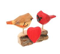 VILLCASE Decoración de Mesa Romántica de Madera para Bodas Figura de Pájaro Artesanal con Base DIY Adorno de Sobremesa para San Valentín Escultura Decorativa Suave y Segura para Hogar y
