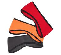 VILLCASE Diadema Cabello Cálida Prueba de Viento 3 Piezas Gris Oscuro Naranja Rojo Intenso de Forro Polar Transpirable y Absorbente Adecuado para Ciclismo Running y Actividades al