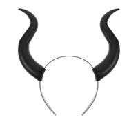 VILLCASE Diadema Cuernos Oscuros Accesorio Gótico para Disfraz de Halloween Cuernos Curvados Desmontables Tocado para Fiestas Temáticas y Cosplay Mujer