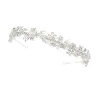 VILLCASE Diadema de Cristal Plateada para Mujer, Tocado Floral de Aleación Ligero y Resistente, Accesorio para Novia en Bodas, Fiestas y Banquetes, Diademas de Novia Elegantes