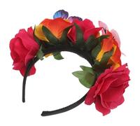 VILLCASE Diadema de Flores Artificiales 3D Rosas Fucsias y Mariposas Accesorios Cabello Hechos a Mano para Fiestas Diadema Sintética Transpirable para Mujer y Niñas